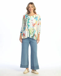 Jess & Jane - Burnout Mesh Contrast Top