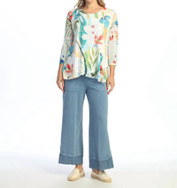 Jess & Jane - Burnout Mesh Contrast Top