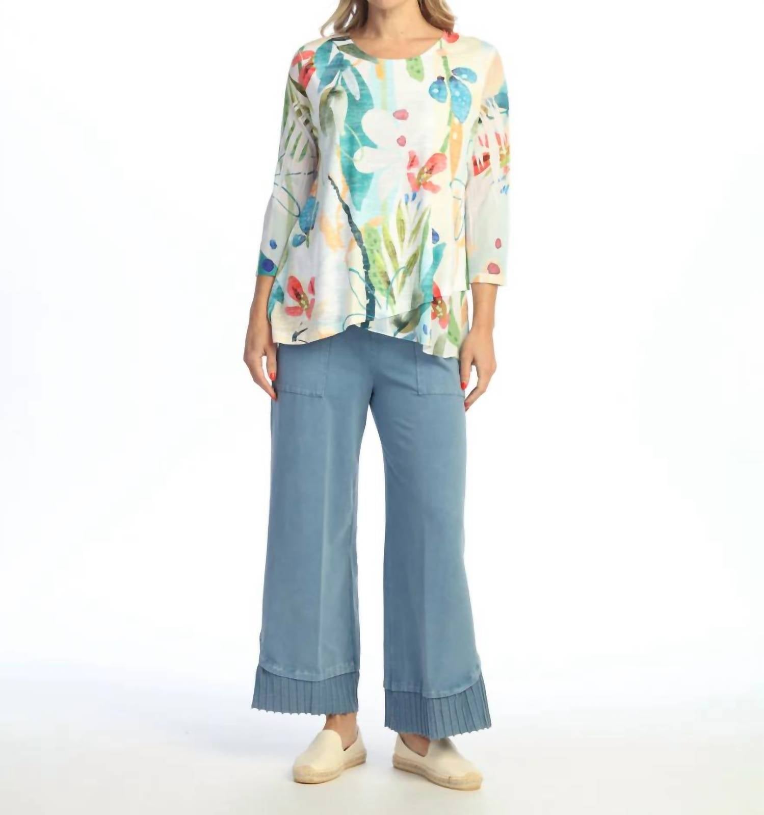 Jess & Jane - Burnout Mesh Contrast Top