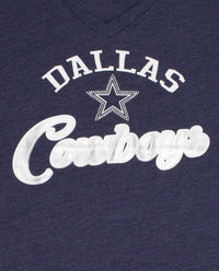 Starter - Womens Dallas Cowboys Rhinestones V-neck Shirt