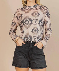 Avery Apparel - Gloria Semi Sheer Top