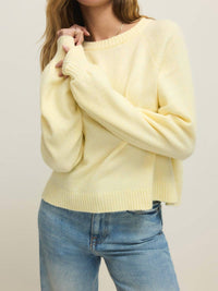 Z Supply Coming Up Crewneck Sweater in pineapple 1 - women's sweater - alternate view