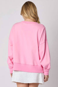 Peach Love - Sequin Bow Sweatshirt