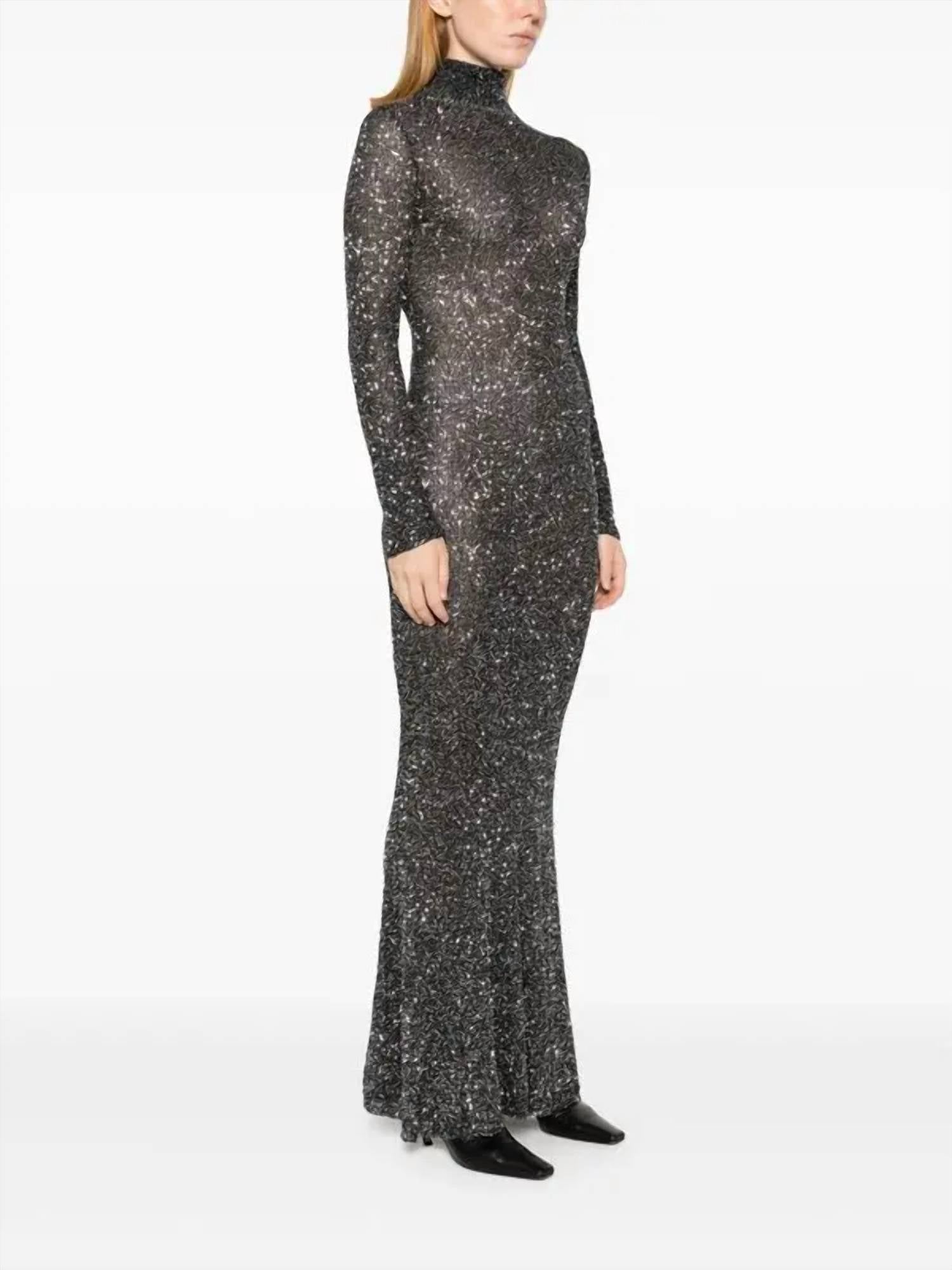 Balenciaga - Sparkled High Neck Maxi Dress