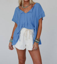 Three Bird Nest - Boho Pleated Top
