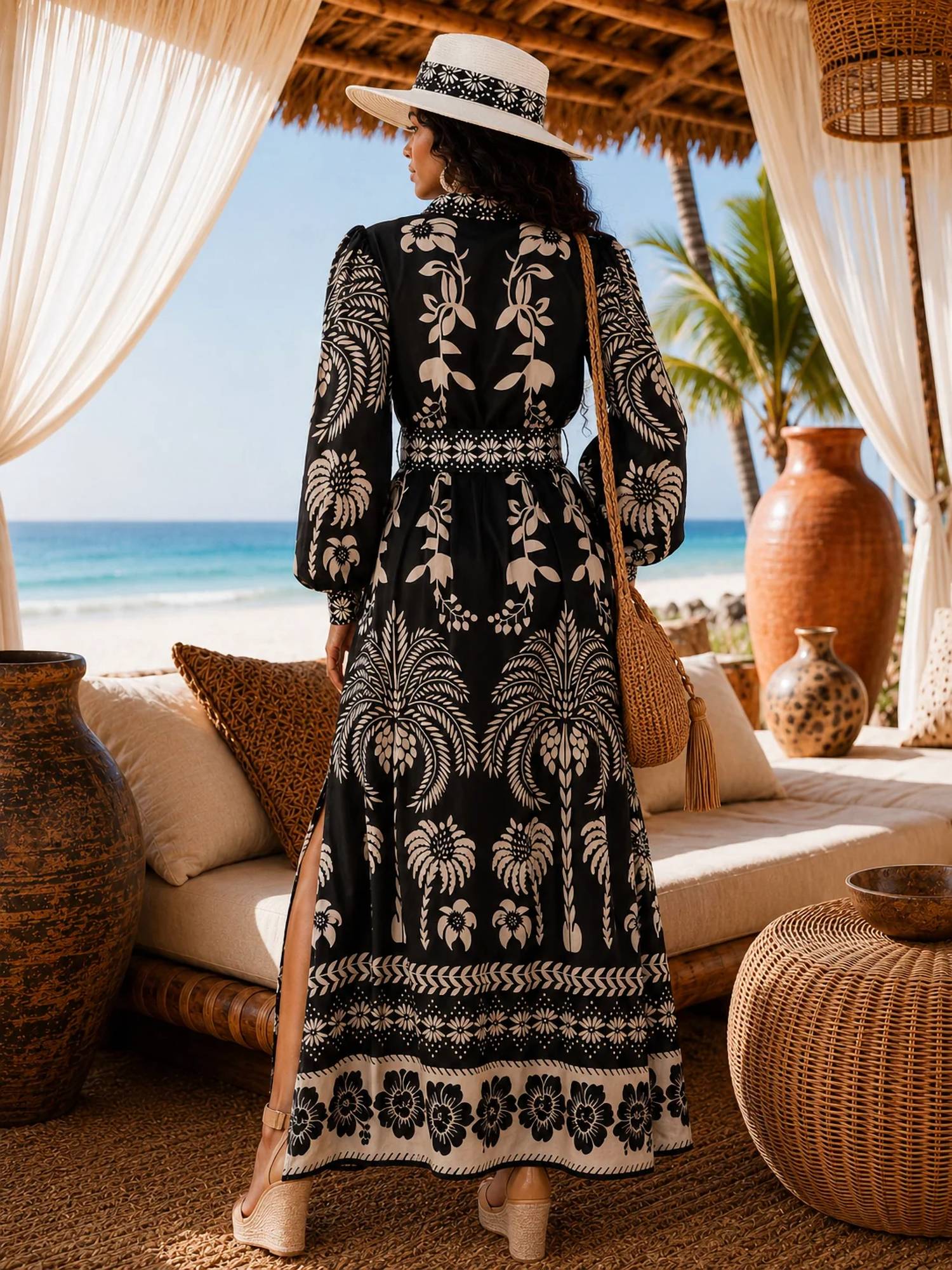 Little Secret Of Mine - Long Sleeve Floral Maxi Dress