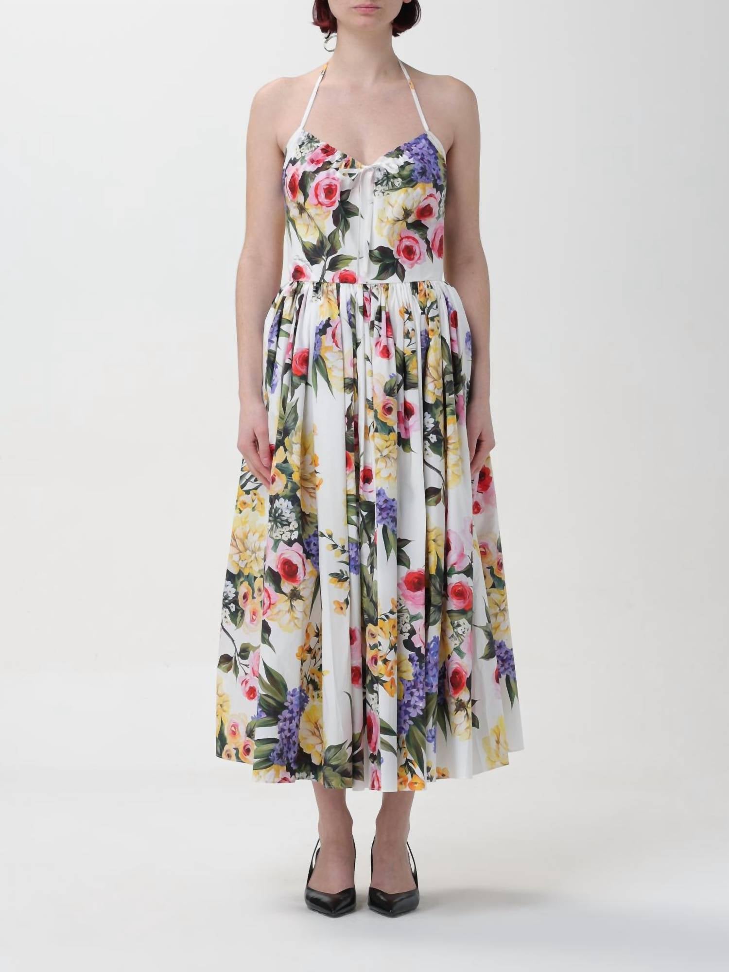 Dolce & Gabbana - Flower Halter Pleated Dress