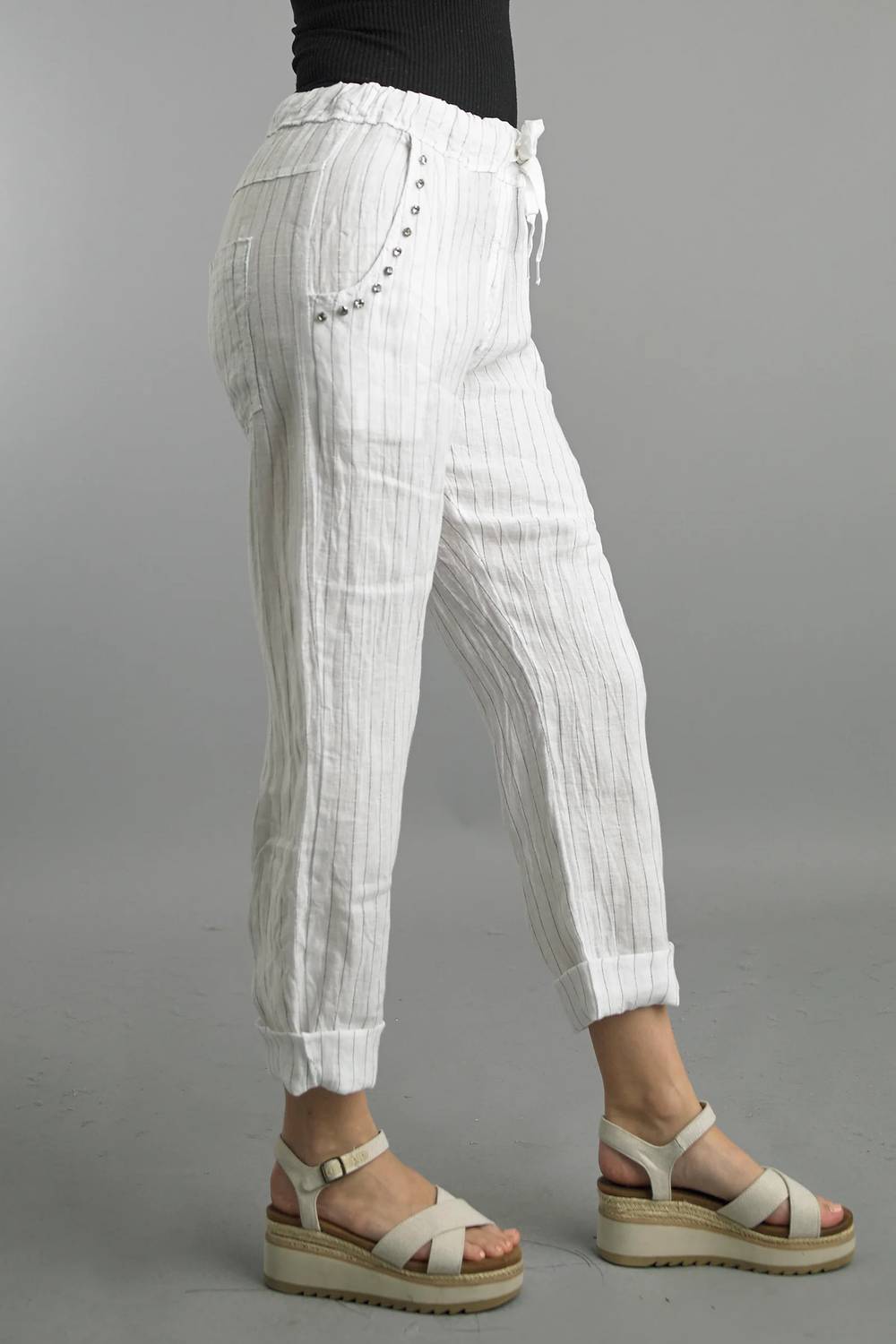 Tempo Paris - Women's Striped Gem Pants