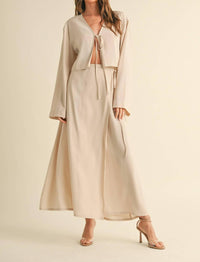 Miou Muse - Long Sleeve Tie Front Top