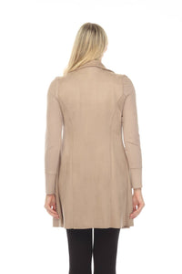 Joseph Ribkoff - Faux Suede Open Front Longline Vest
