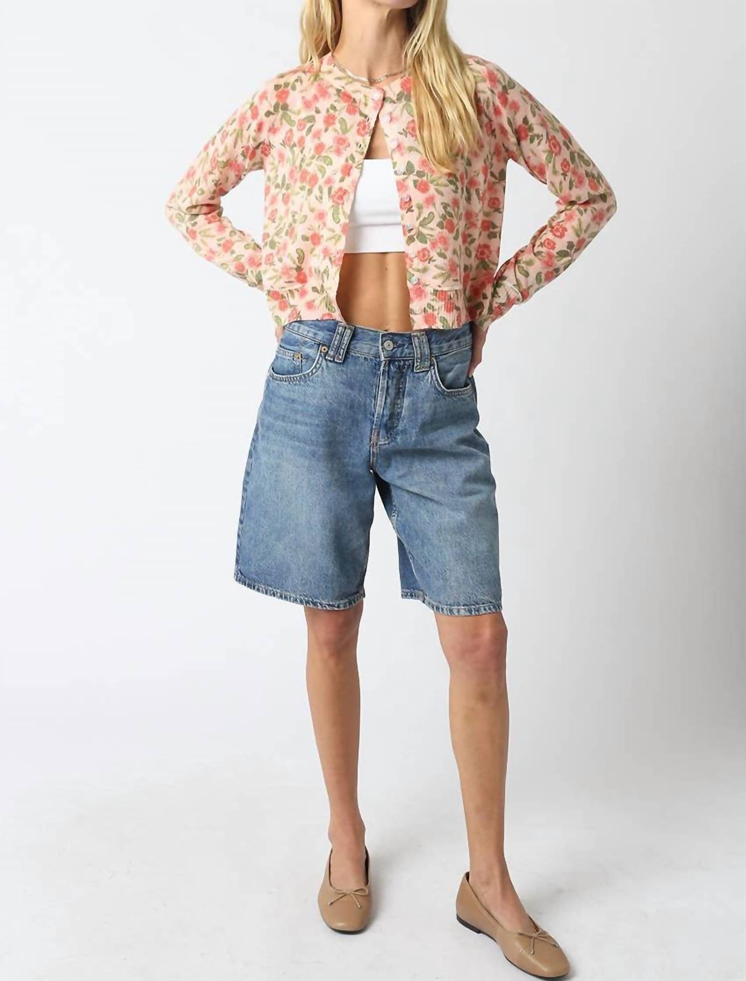 OLIVACEOUS Louise Floral Knit Top in multi - women's shirt - view 4