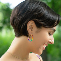Gold & Honey - Women's Tie Dye Lucite Thin Hoops
