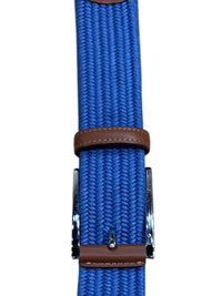 Torino Leather Men's Italian Mini Woven Stretch Belt in blue - men's accessory - detail view