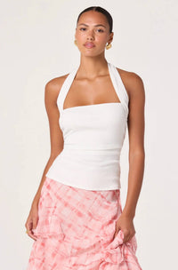 Astr - Tate Knit Ruched Halter Top