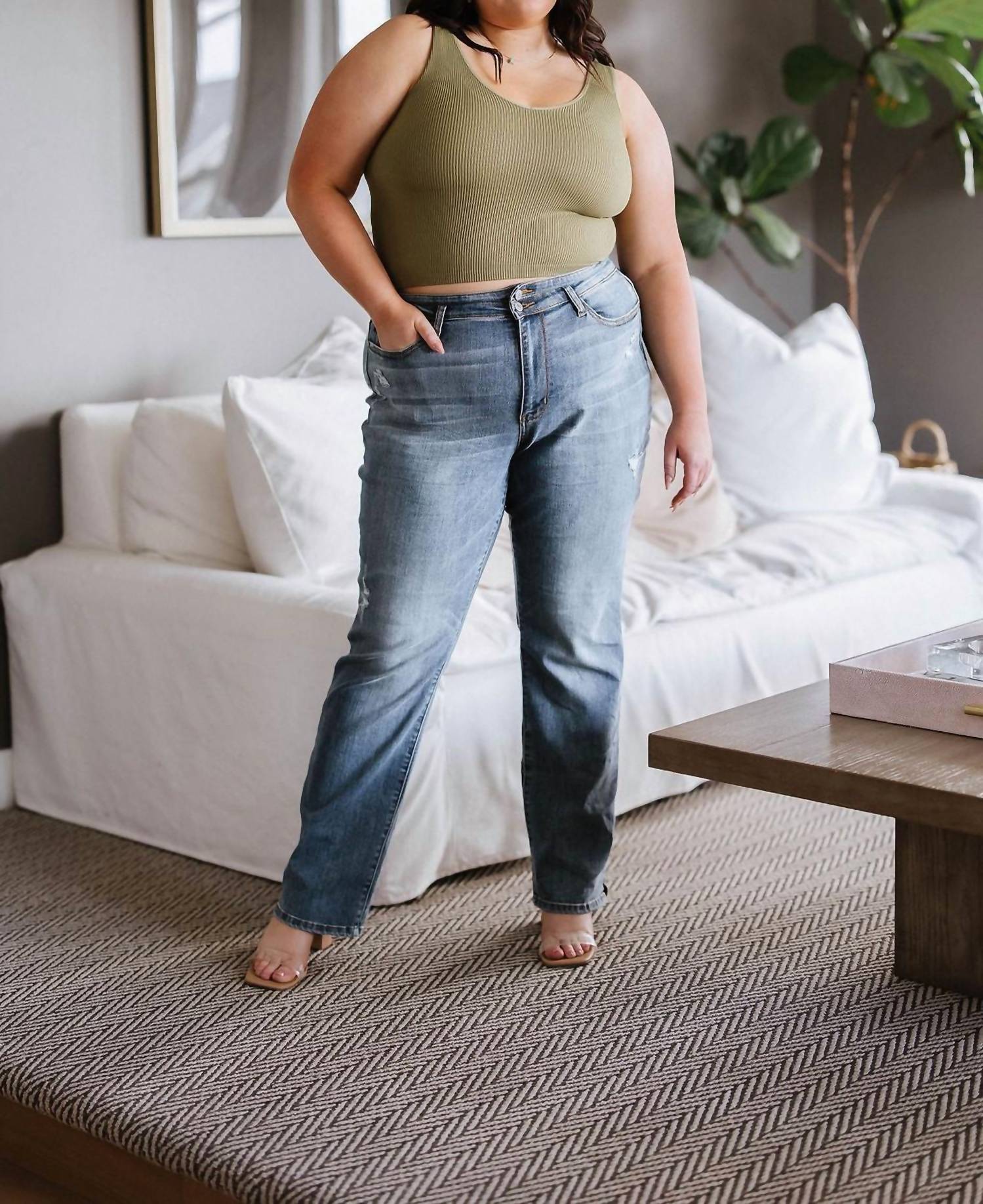 Yelete - Relevant Ribbed Seamless Reversible Tank Top - Plus