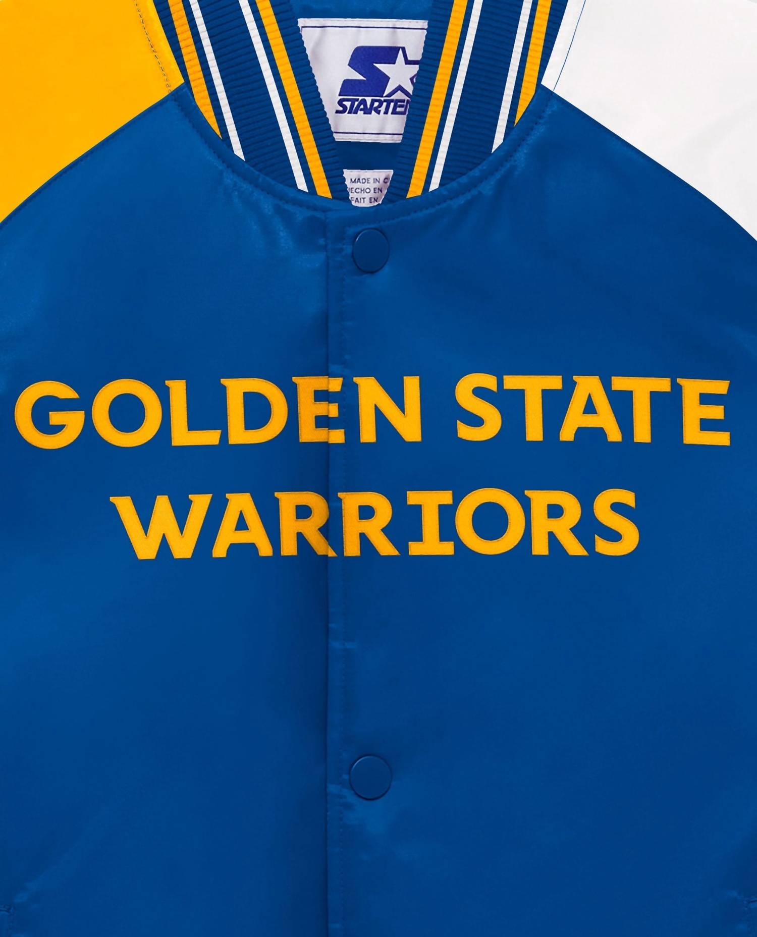 Starter - Youth Golden State Warriors Varsity Satin Full-snap Jacket