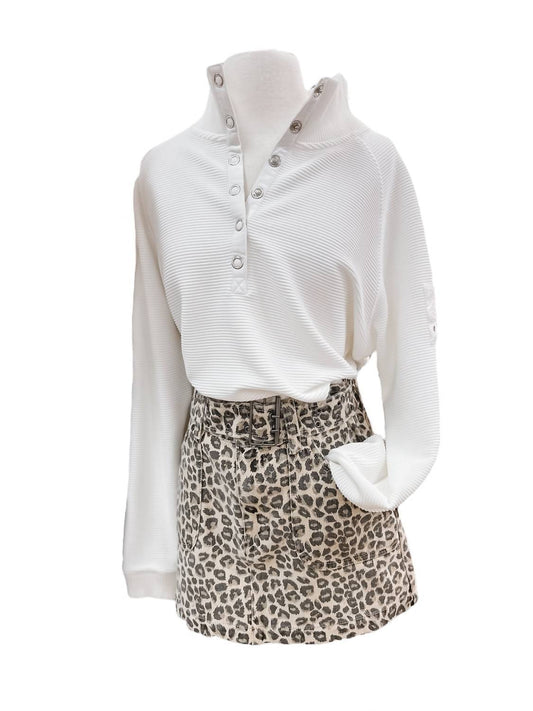 Star Drop - Belted Denim Mini Skirt