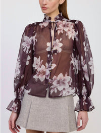En Saison - Sheer Floral Top