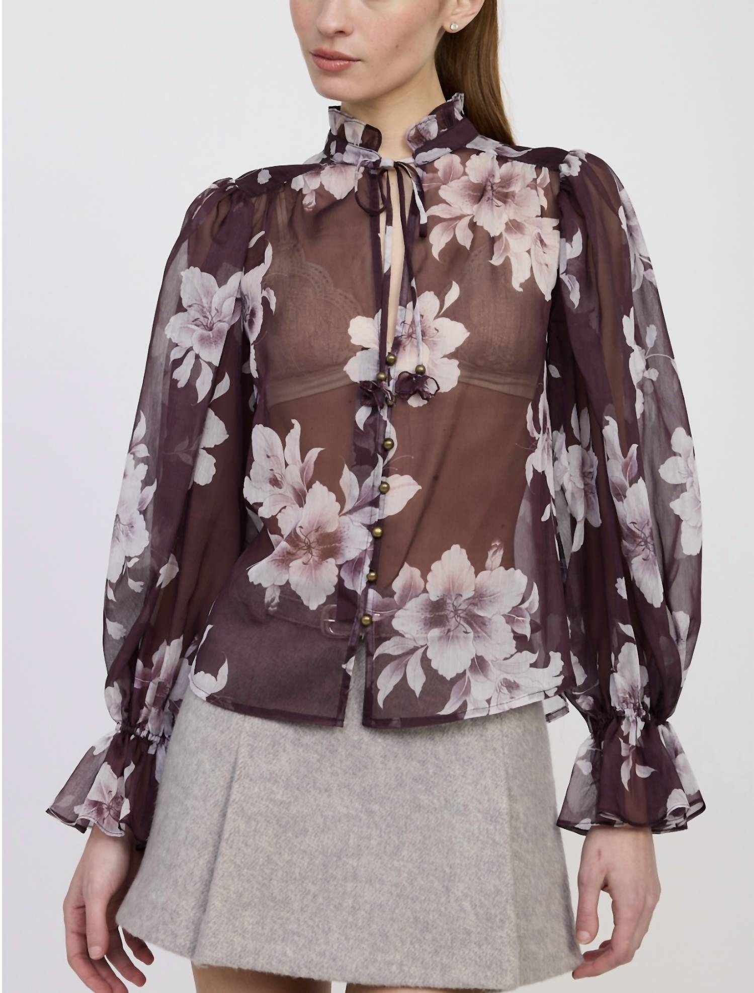 En Saison - Sheer Floral Top