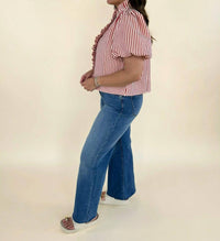 &Merci - Amabel Striped Ruffled Top