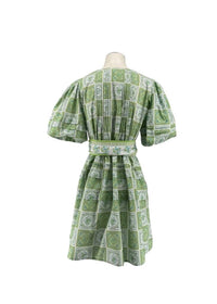 VICTORIA DUNN Women's Camille Sunny Lime Mini Dress in green - women's dress - detail view
