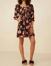 Hayden La - Floral Print Smocked Dress