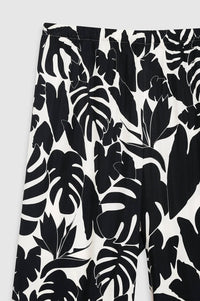ANINE BING Elain Slim Wide Leg Pant in black bird of paradise - women's pants - view 4