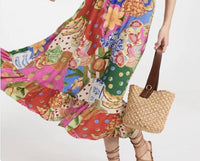 FARM RIO Sunny Mix Midi Dress in multi - women's dress - alternate view