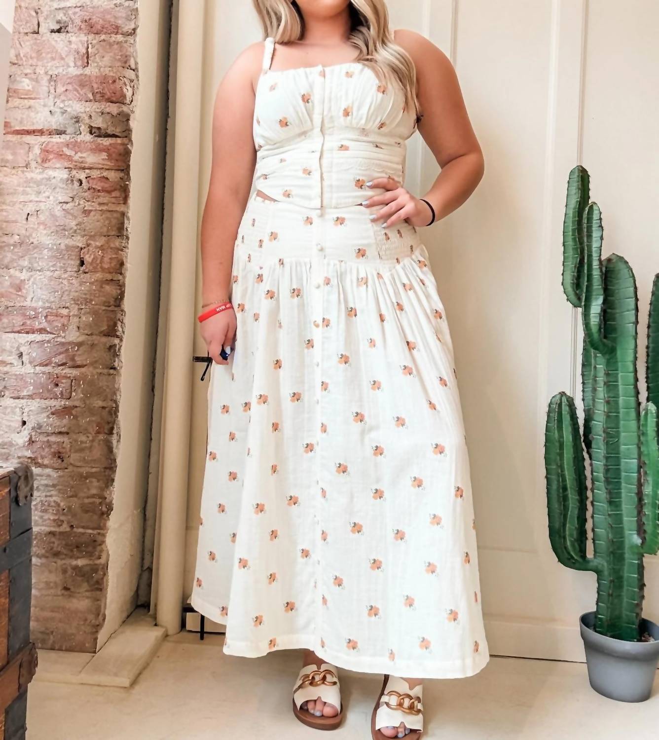 Rock & Roll Denim - Flower Print Laced Corset Top