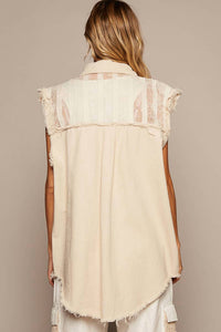 Pol - Oversized Sleeveless Crochet Lace Vest