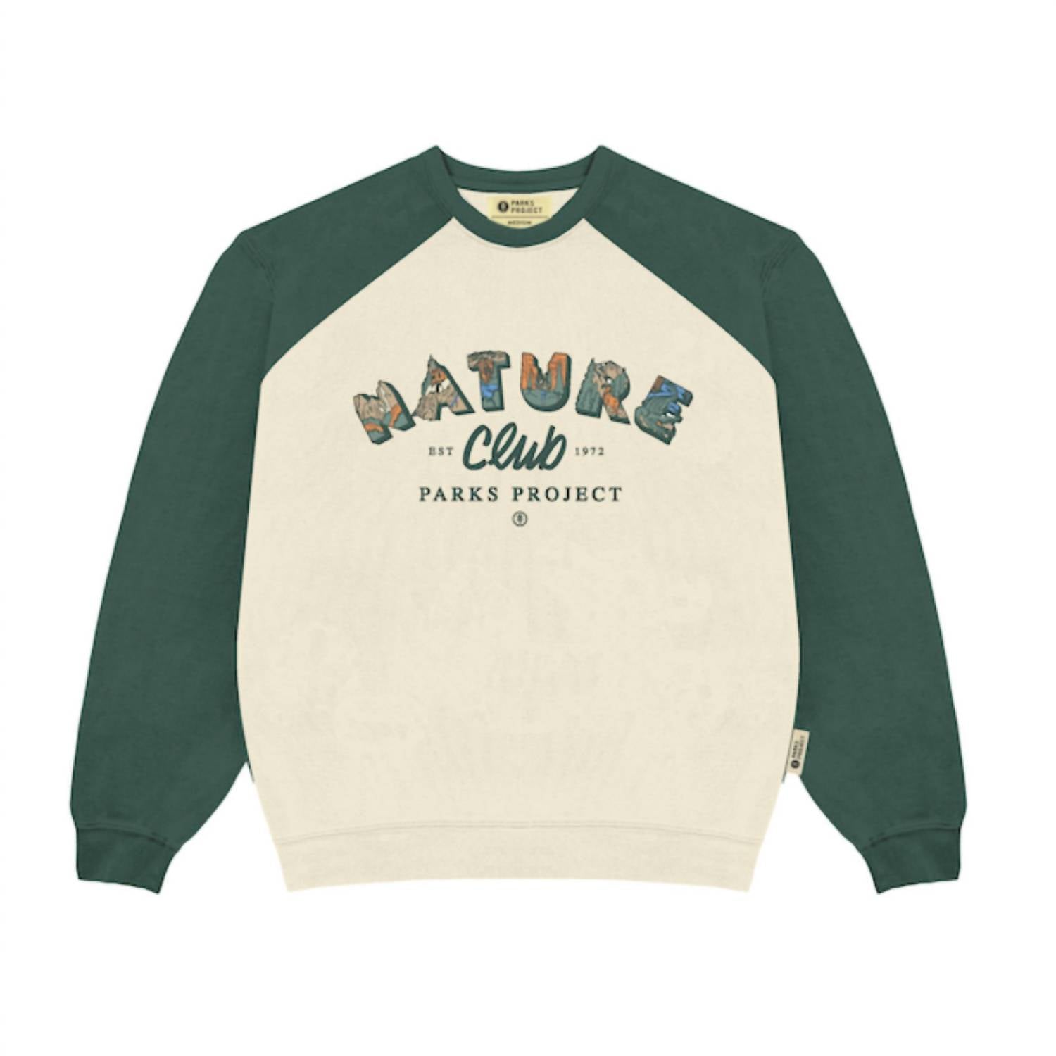 Parks Project Women's Nature Club Hillside Raglan Crew Sweatshirt in natural - women's top