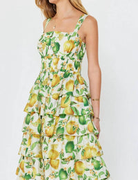 Current Air - Square Neck Sleeveles Tiered Midi Dress