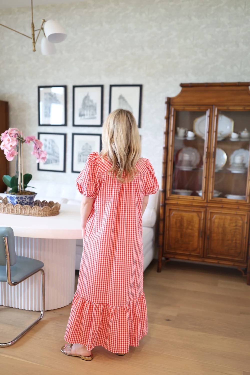 Entro - Ruth Gingham Midi Dress