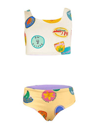 Pepita & Me Sun And Moon Bikini Set in plaza de mercardo crudo - kids' bikini - detail view