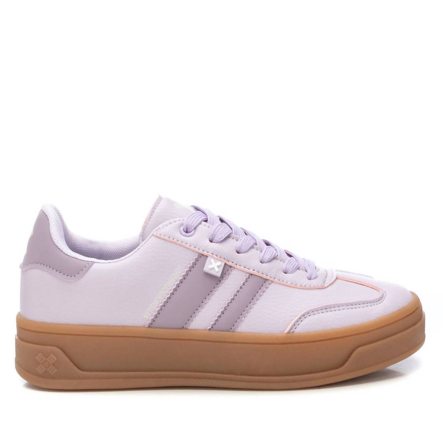 Xti Women's Lace Up Sneakers in lilac - women's sneaker - detail view