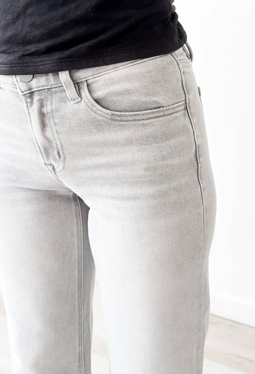 Flying Monkey - Mid Rise Cuffed Wide Leg Jeans