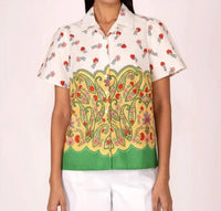 BANJANAN Women's Iona Shirt in paisley ming - women's blouse