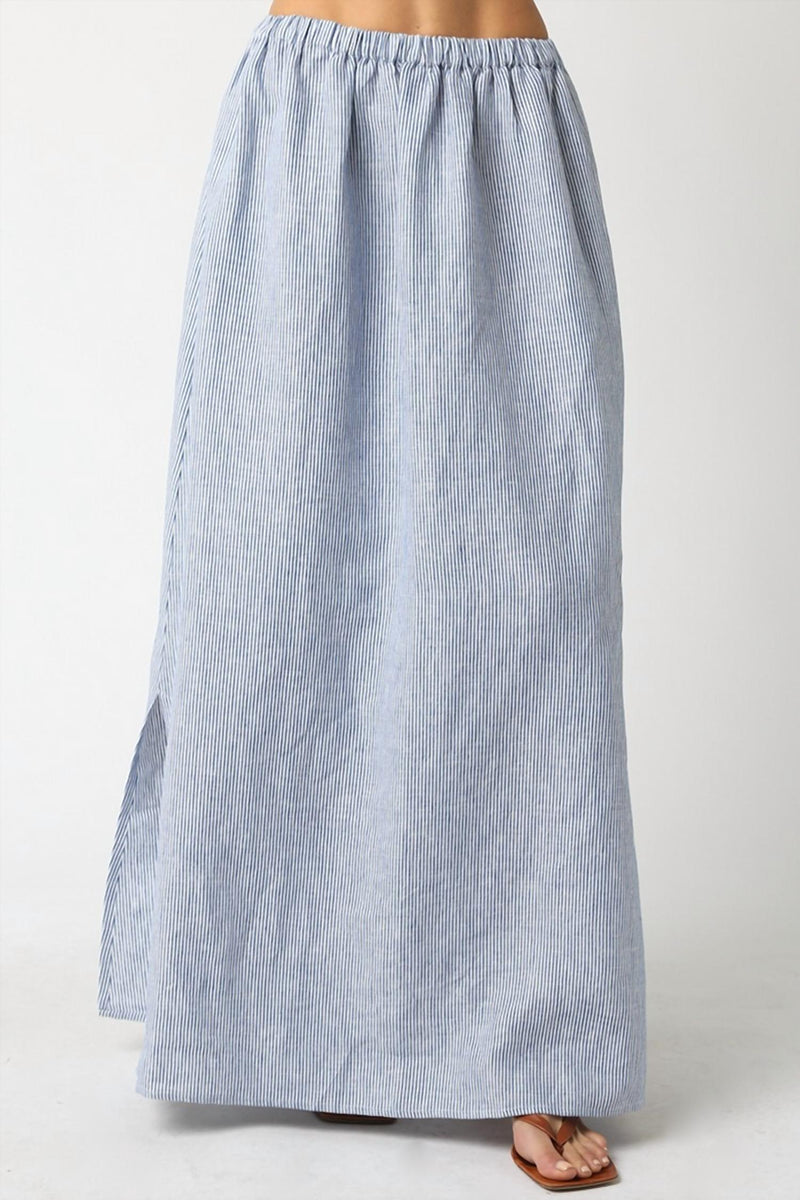 OLIVACEOUS Aleah Linen Skirt in denim - women's skirt