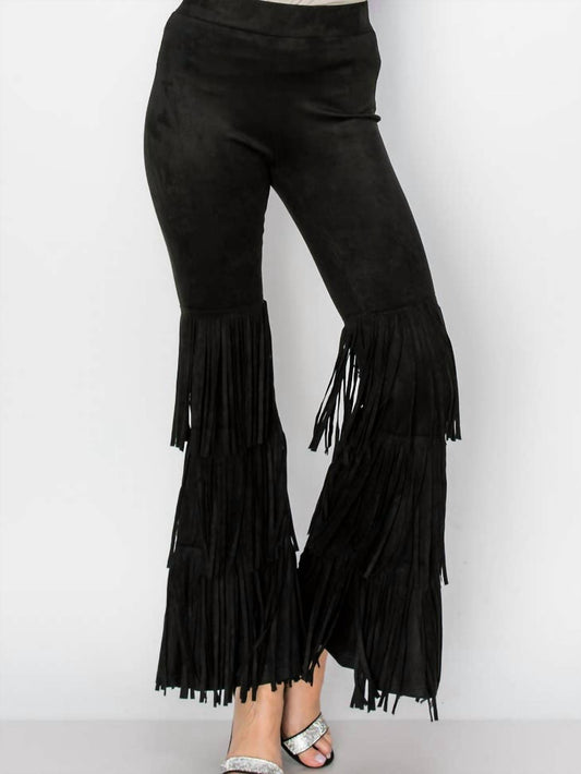 Vocal Apparel - Layered Fringe Suede Pants