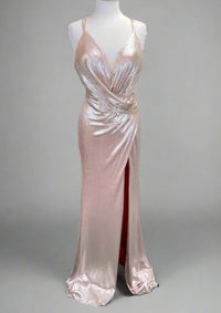 Alyce Paris - Women's Draped Bodice Metallic Dress