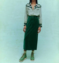 The Great. - Velvet Column Skirt