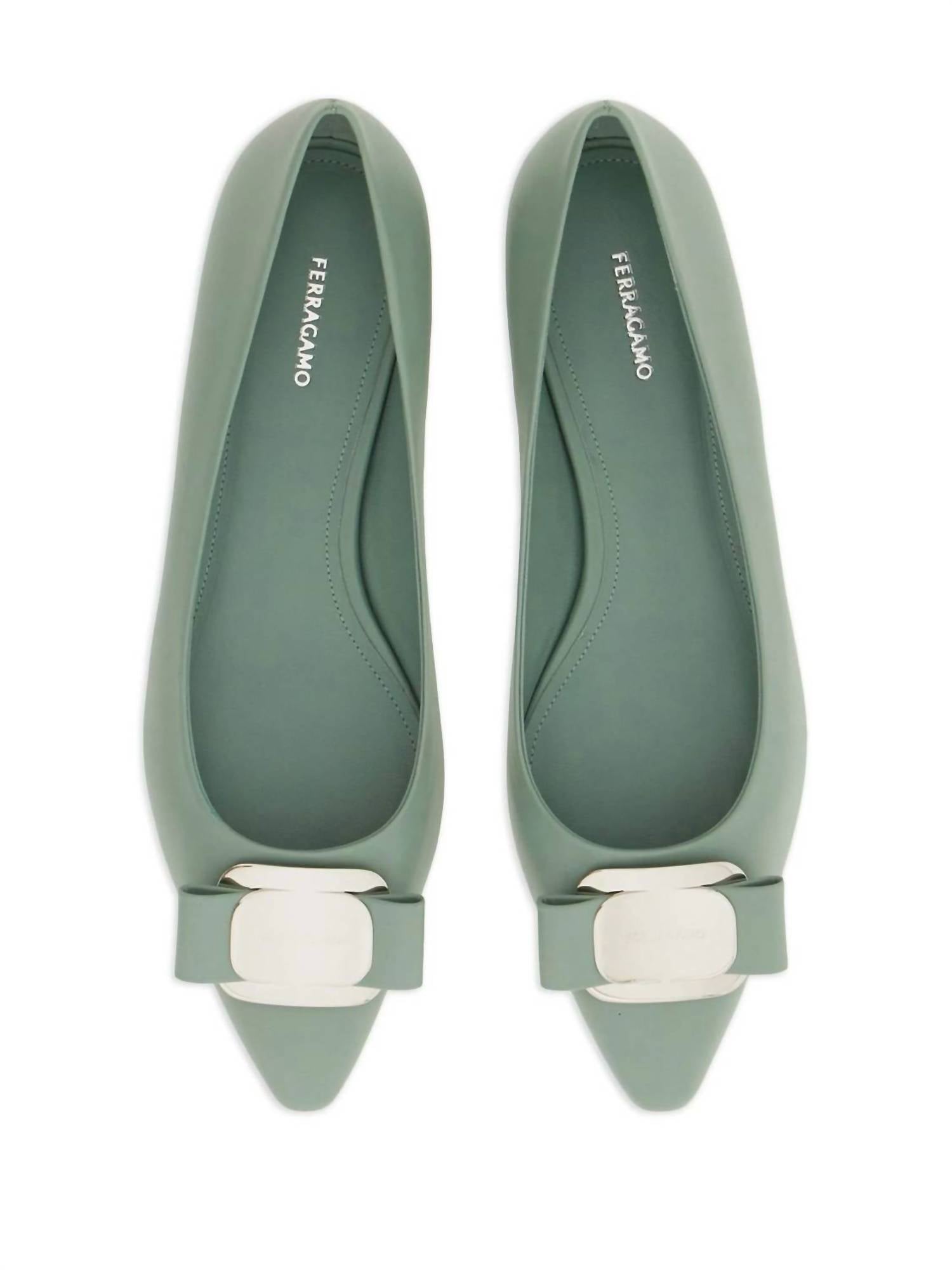 Salvatore Ferragamo Women's Ballerina Shoe in green - women's flats - view 4