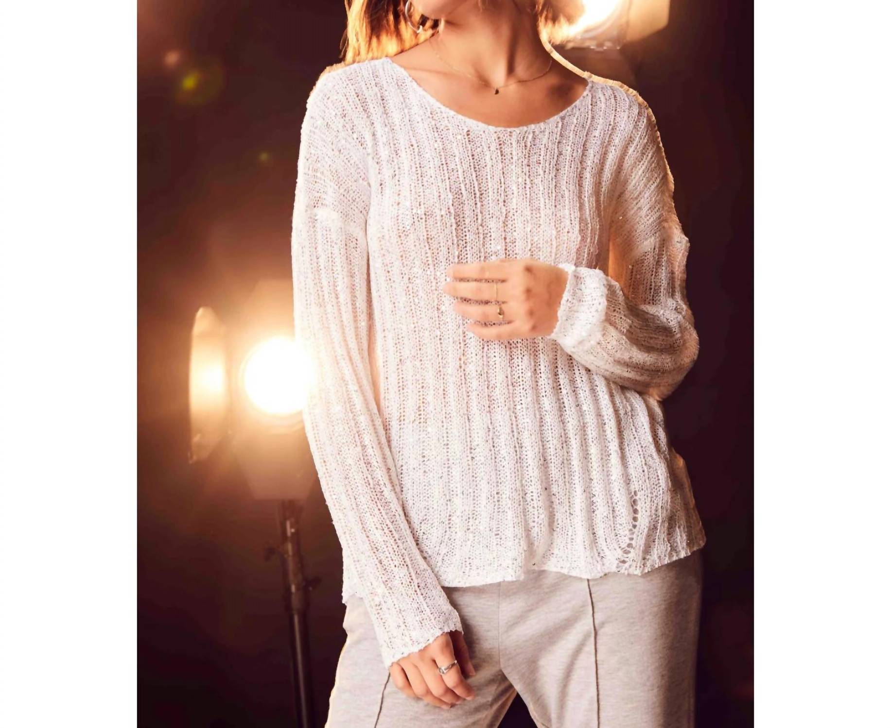 SAGE THE LABEL Only Wish Sweater in white - women's sweater