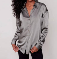 Charlie B - Women's Printed Gusty Satin Shirt