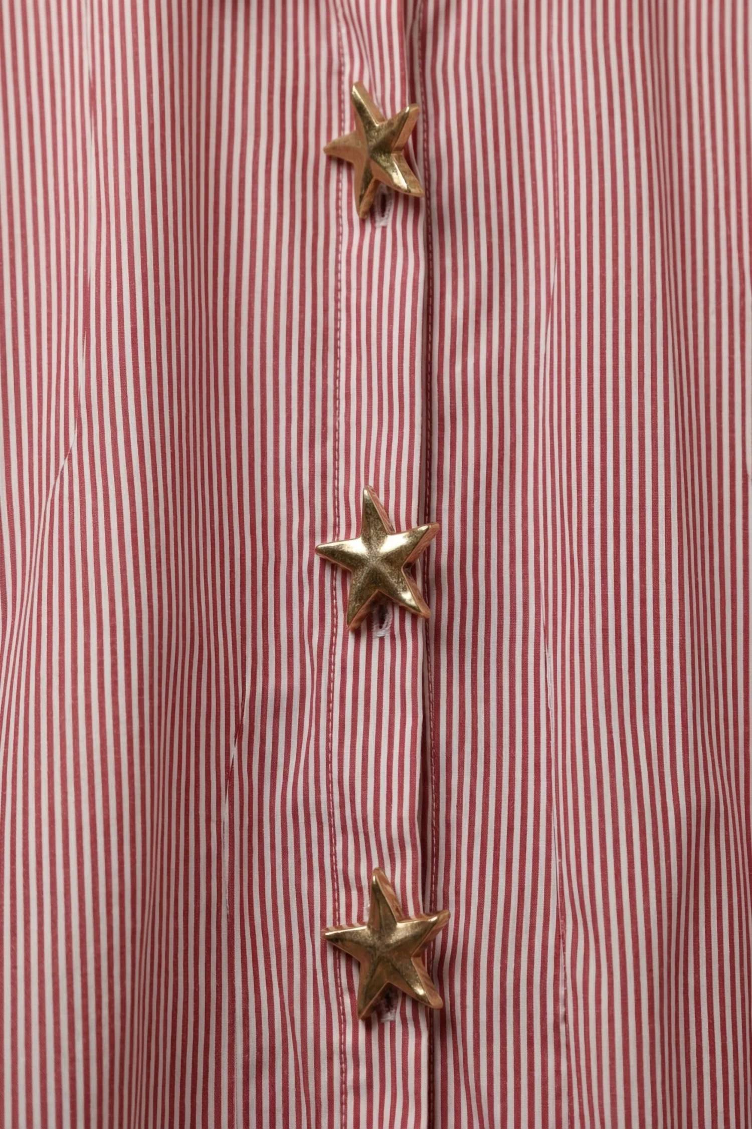 Q2 - Oversized Striped Poplin Blouse With Starfish Buttons