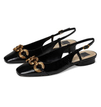 Dolce Vita Women's Ramano Slingback Flat in midnight crinkle patent - women's flats