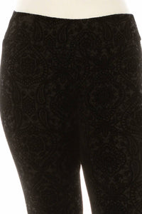 Zac & Rachel - Printed Velvet Ankle Pull-on Pants