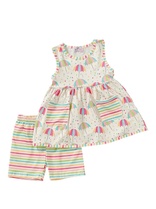 Pete + Lucy - Girls Rainbow Rain 2 Piece Set