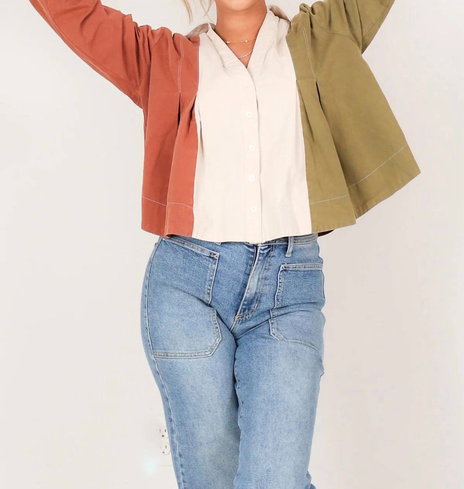 Ee:Some - Button Down V-neck Top