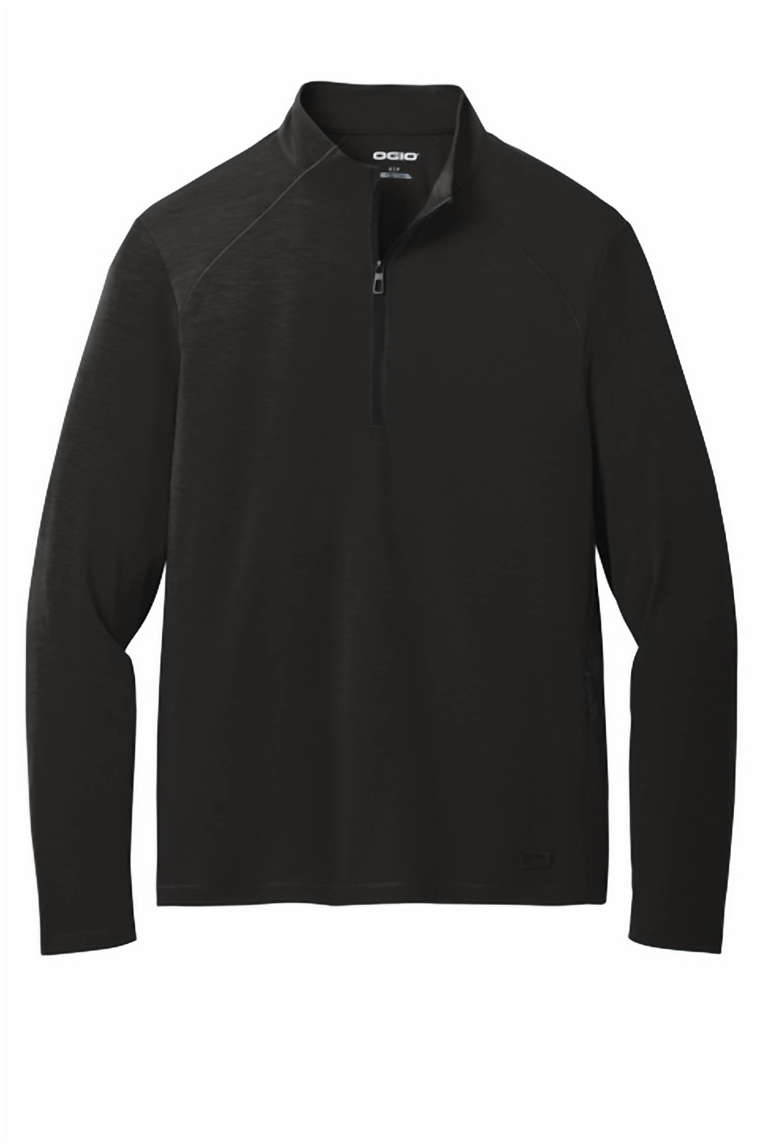 OGIO Men's Motion Zip Top in blacktop - men's sweater - detail view